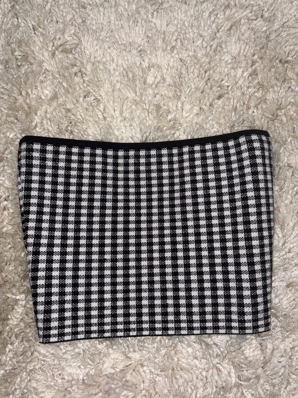 Black and White Gingham Tube Top- Women